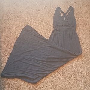Charcoal Gray Maxi with Twist Back.